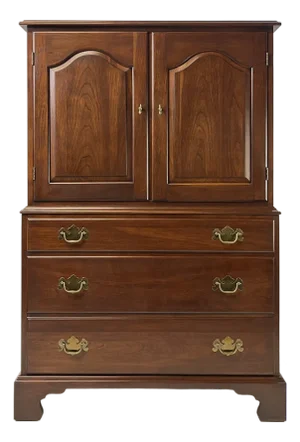 Late 20th Century Henkel Harris Virginia Galleries Solid Wild Black Cherry Gentleman’s Chest
