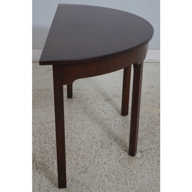 Chippendale Kittinger Colonial Williamsburg Mahogany Demilune Console Table For Sale - Image 3 of 12