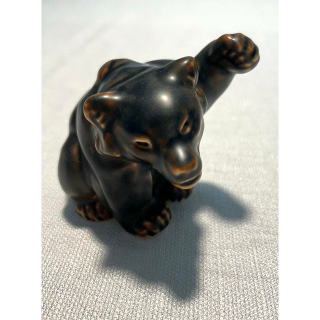 Ceramic Mid 20th Century Danish Family of Flambé Glazed Stoneware Bear Figurines by Knud Kyhn for Royal Copenhagen - A Six Piece Set For Sale - Image 7 of 10