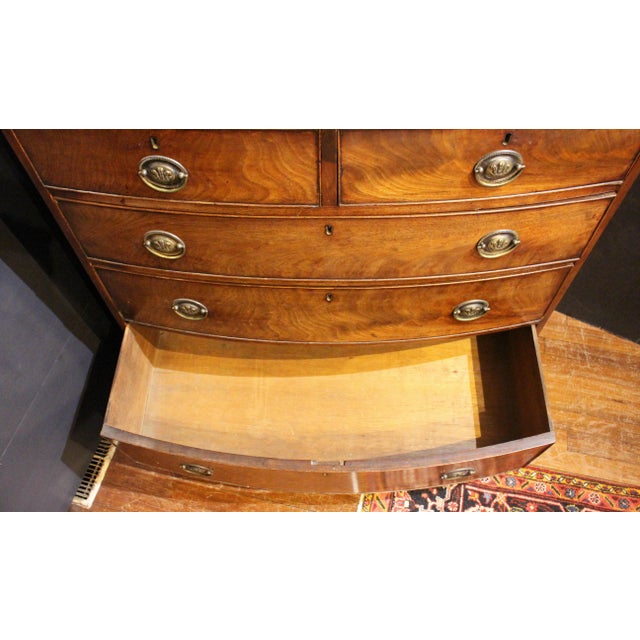 Wood Circa 1770-90 George III Period English Bowfront Chest of Drawers For Sale - Image 7 of 11