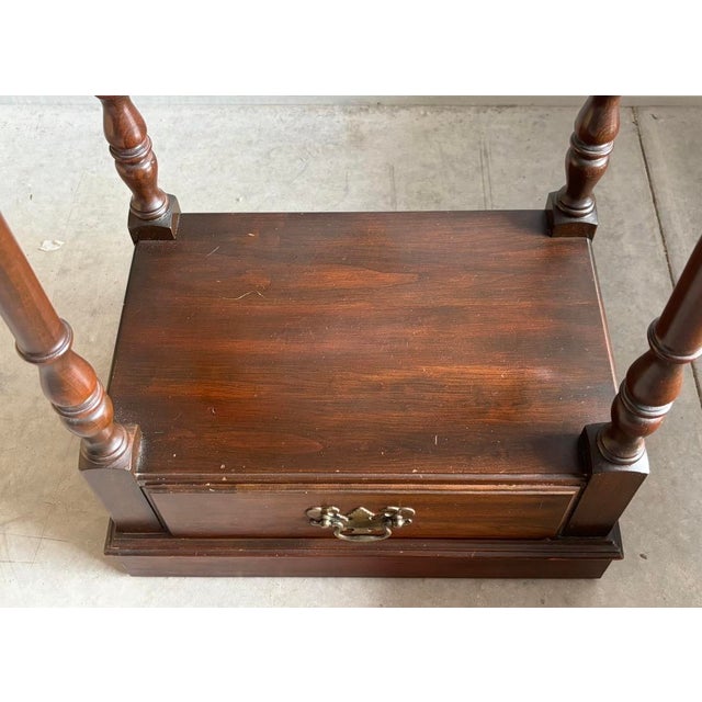 Brown Vintage Pennsylvania House Solid Cherry Wood Étagère Display Shelf With Drawer For Sale - Image 8 of 16