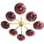Italian flush mount with eight amethyst Murano glass shades carefully hand blown with bubbles inside the glass using...