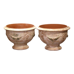 French Handmade Terracotta Anduze Bowl Urn Planter by La Madeleine