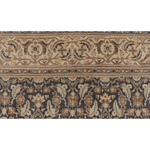Textile Hand Knotted Fine Herati Design Rug in Steel Blue 9'7 X 11'7 For Sale - Image 7 of 12