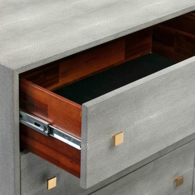 Gray Pesce Shagreen 6 Drawer Dresser For Sale - Image 8 of 12
