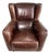 1990s Baxter Italian Brown Leather Club Armchair – Modern Sculptural Lounge Chair For Sale