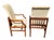 1980s 2 Henredon Scene One Campaign Dining Room Armchairs MCM Oak Brass For Sale - Image 10 of 14