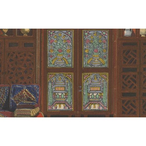 Paper The Oriental Chamber: An Ottoman Interior of Textiles and Carved Wood, 1900s, Color Print For Sale - Image 7 of 9