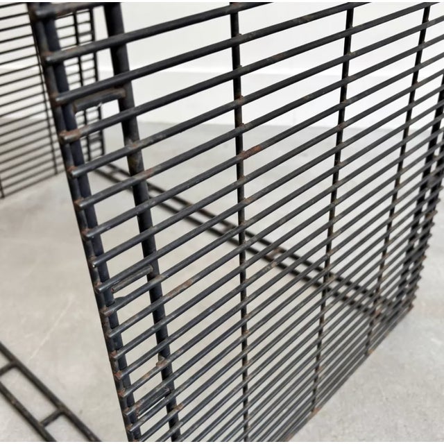 Black Vintage Graphic Metal Chair, 1990s For Sale - Image 8 of 9