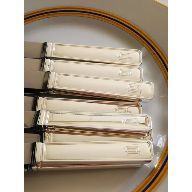 Silver Minerva Dessert Knives by V. Bizouard for Tetard, 1920s, Set of 9 For Sale - Image 3 of 12