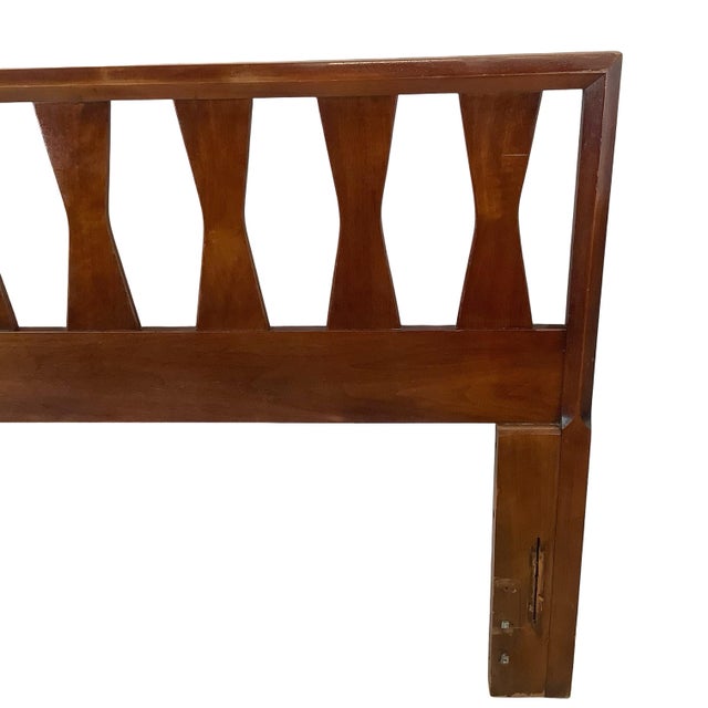 Wood Mid-Century Bowtie Walnut Headboard, Full/Queen 60” For Sale - Image 7 of 12