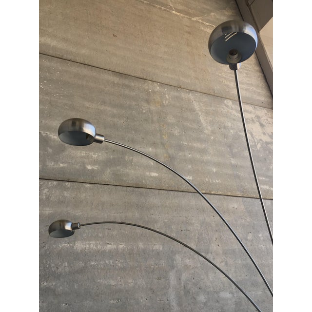Mid-Century Modern 1970s Chrome Arc Design Lamp With Three Lights in Spherical lamp shades For Sale - Image 3 of 13