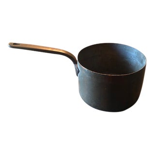 Antique Copper Brown 142 3 Qt. Saucepan For Sale