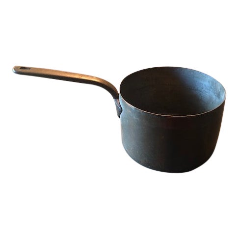 Antique Copper Brown 142 3 Qt. Saucepan For Sale