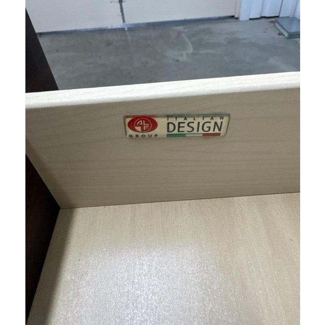 Italian Modern High Gloss Dresser Credenza With Black Glass Top by Alf Italia For Sale - Image 12 of 12