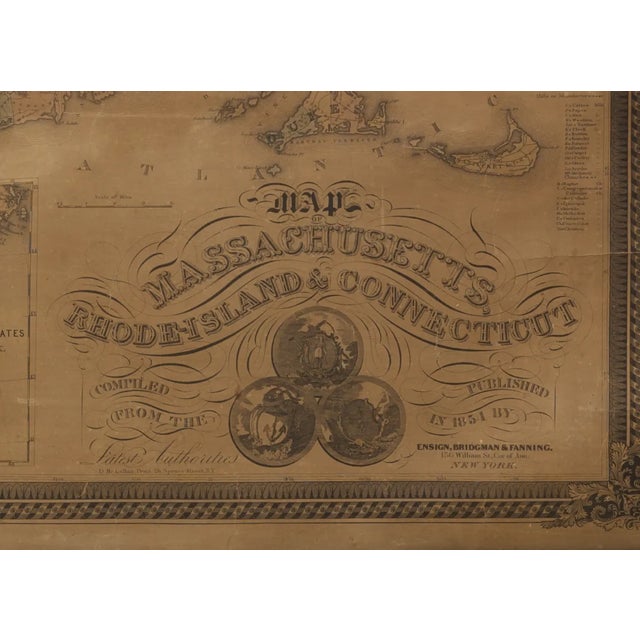 This striking wall map was published in 1854 by Ensign, Bridgman & Fanning and has both full original hand-coloring and...