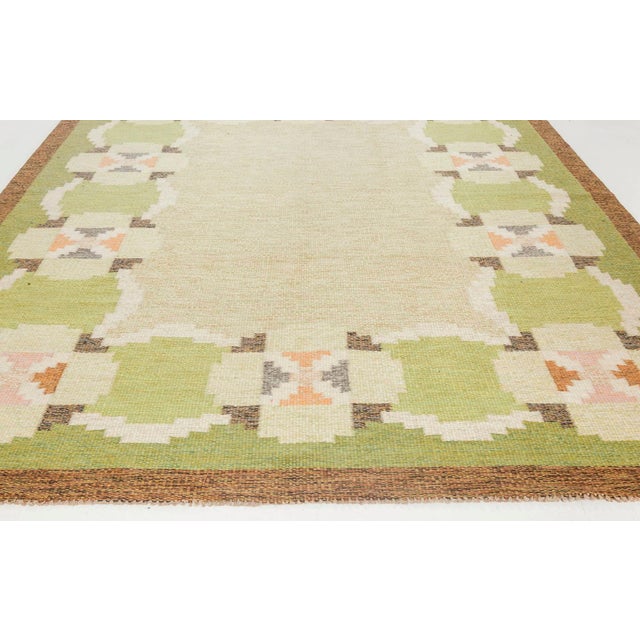 Doris Leslie Blau Vintage Swedish Flat-Weave Wool Rug Signed by Ingegerd Silow For Sale In New York - Image 6 of 10