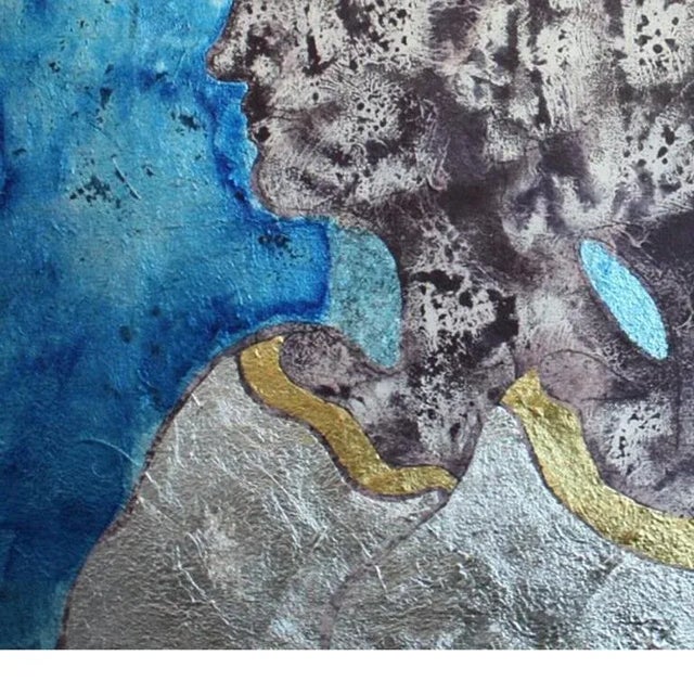 Sax Berlin The Woman Of Wisdom For Peaceful Solutions: Contemporary mixed media painting 2018 For Sale - Image 4 of 5