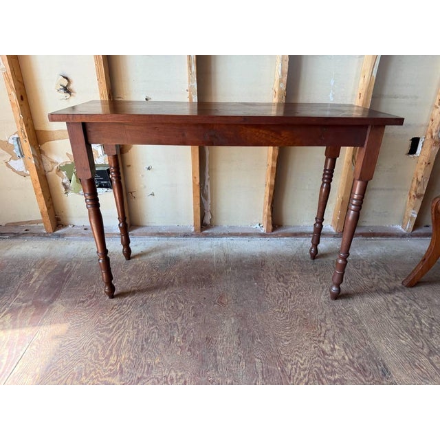 Vintage English French Country Style Narrow Top Console Table For Sale - Image 10 of 17