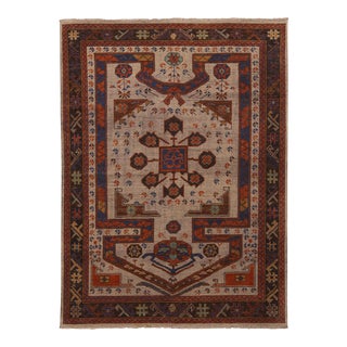 Rug & Kilim Tribal Style Runner, Beige and Red Geometric Pattern, 3x12 For Sale