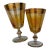 Vintage Preziosi Amber Greek Key Goblets - A Pair For Sale