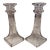 Vintage Clear Candlesticks With Etched Flowers - A Pair For Sale