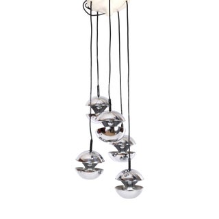 Space Age Cascade Lamp in Chrome by Klaus Hempel for Kaiser Leuchten, 1960s For Sale