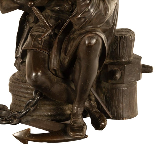 Fine Antique French School Bronze Sculpture Statue of Christopher Columbus 1870 For Sale - Image 15 of 16