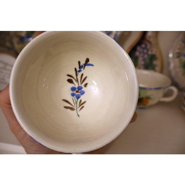 Ceramic 15 Piece Signed Deruta Italian Majolica Floral Collection, Hand Painted l'Antica and Fratelli Mari Maiolica Tea and Dessert Set, Mediterranean Decor For Sale - Image 7 of 10