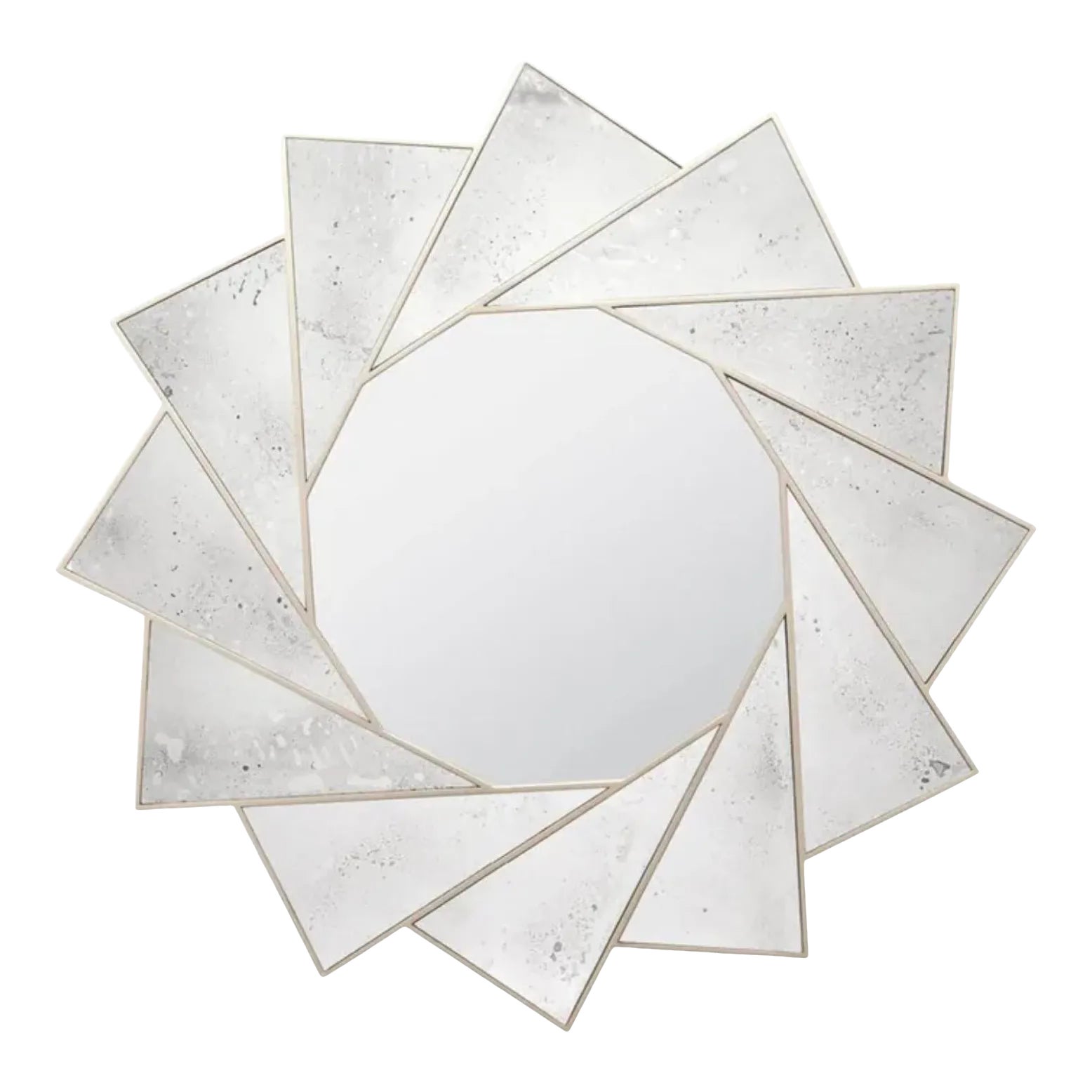 Made Goods Modern Aged Silver Finished Rowen Star Shaped Wall Mirror