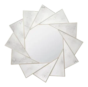Made Goods Modern Aged Silver Finished Rowen Star Shaped Wall Mirror