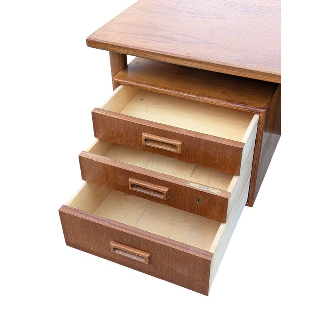 Mid-Century Modern 1960s Danish Mid Century Modern Floating Top Executive Desk For Sale - Image 3 of 9
