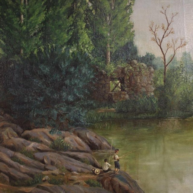 C. Coll, Spanish Landscape, 1883, Oil on Canvas For Sale - Image 8 of 16