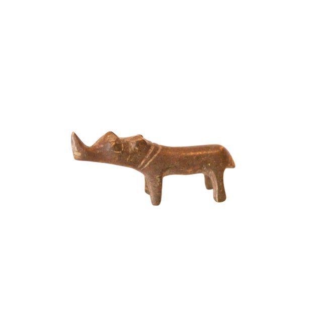 Vintage African Mini Copper Rhino For Sale
