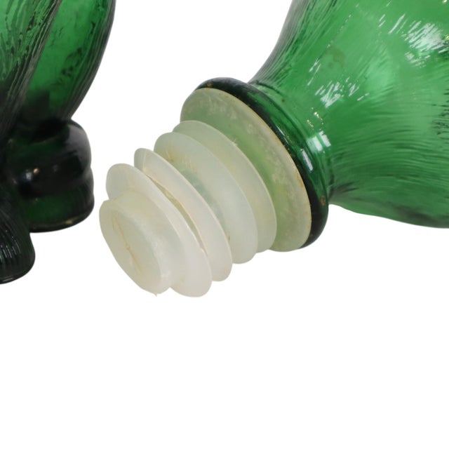 Large Green Glass Cat Decanter, Empoli, Italy, 1960s For Sale - Image 13 of 16