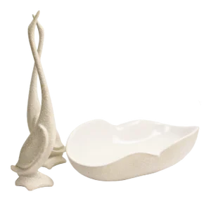Vintage California Potteries Mid Century Modern Birds & Bowl Set - 3 Pieces
