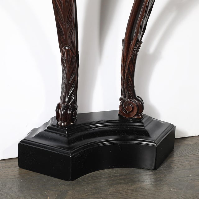 Art Deco Ebonized Walnut Wall Console W/ Acanthus Supports by Grosfeld House For Sale - Image 10 of 15