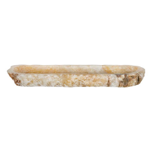 Natural Honey Onyx Elongated Bowl For Sale