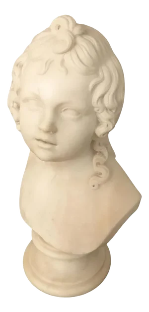 Neoclassical Cupid White Marble Bust Sculpture attributed to Thorvaldsen Workshop, 1820s