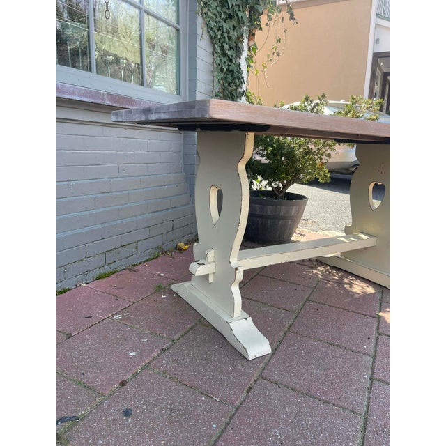 Early 20th Century Antique English Solid Oak Kitchen Table 1900 For Sale - Image 5 of 15