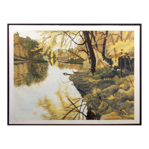 Gordon Mortensen "Autumn on the Sioux" Hand Signed LTD Ed Woodcut Art 1981 Last1