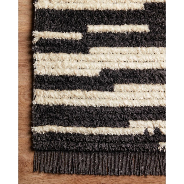 Loloi Rugs Chris Loves Julia x Loloi Alice Rug Cream / Charcoal Graphic 5'-2" x 7'-6" Area Rug For Sale - Image 4 of 5