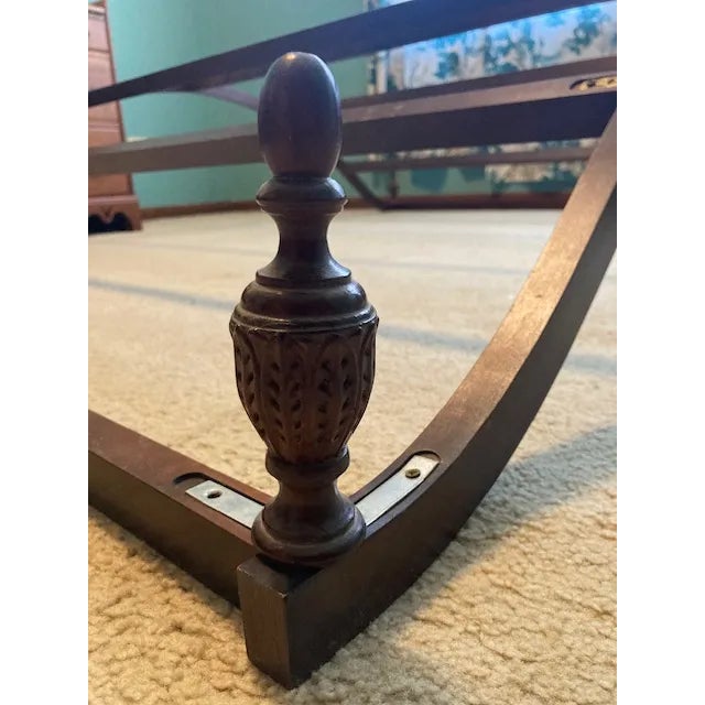 Queen Size, 4 Poster/Canopy Bed Frame, Late 20th Century, Vintage, Henredon, Cherry For Sale - Image 11 of 12