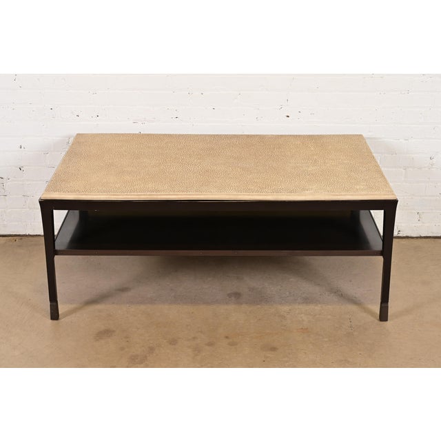 A gorgeous Modern two-tier coffee table or cocktail table By Bill Sofield for Baker Furniture USA, Early 21st Century...