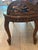 Vintage Hand-Carved Cane Bench With Ornate Floral Crest For Sale - Image 4 of 7