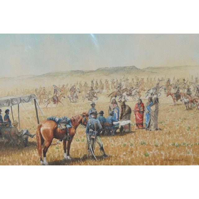 Illustration Tom Scarborough "Peace Treaty" Watercolor c.1970s For Sale - Image 3 of 8