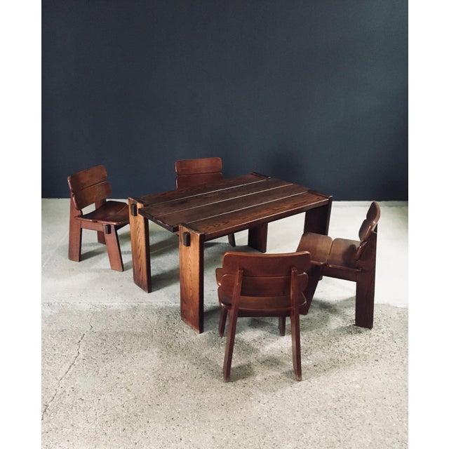 Constructivist Oak Dining Table, Belgium, 1960s For Sale - Image 12 of 18