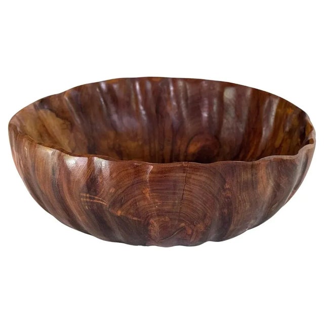 French Riviera Brown Olive Wood Bowl, France, 1970s For Sale - Image 7 of 7