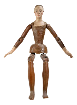 Italiano Ignoto, Jointed Painter's Mannequin, 1790, Wood with Glass Details