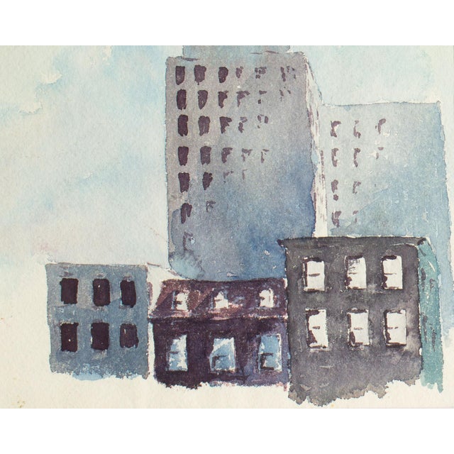 Contemporary Watercolor Cityscape Painting by Bill Abel For Sale - Image 3 of 6